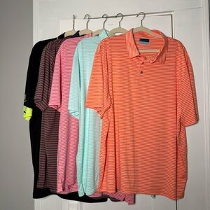 Golf PGA Tour Bolle and Nike Polo Shirts Bundle of Five XXL